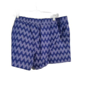 Peace Pearls XXL Purple Print Linen Blend Shorts Elastic Waist